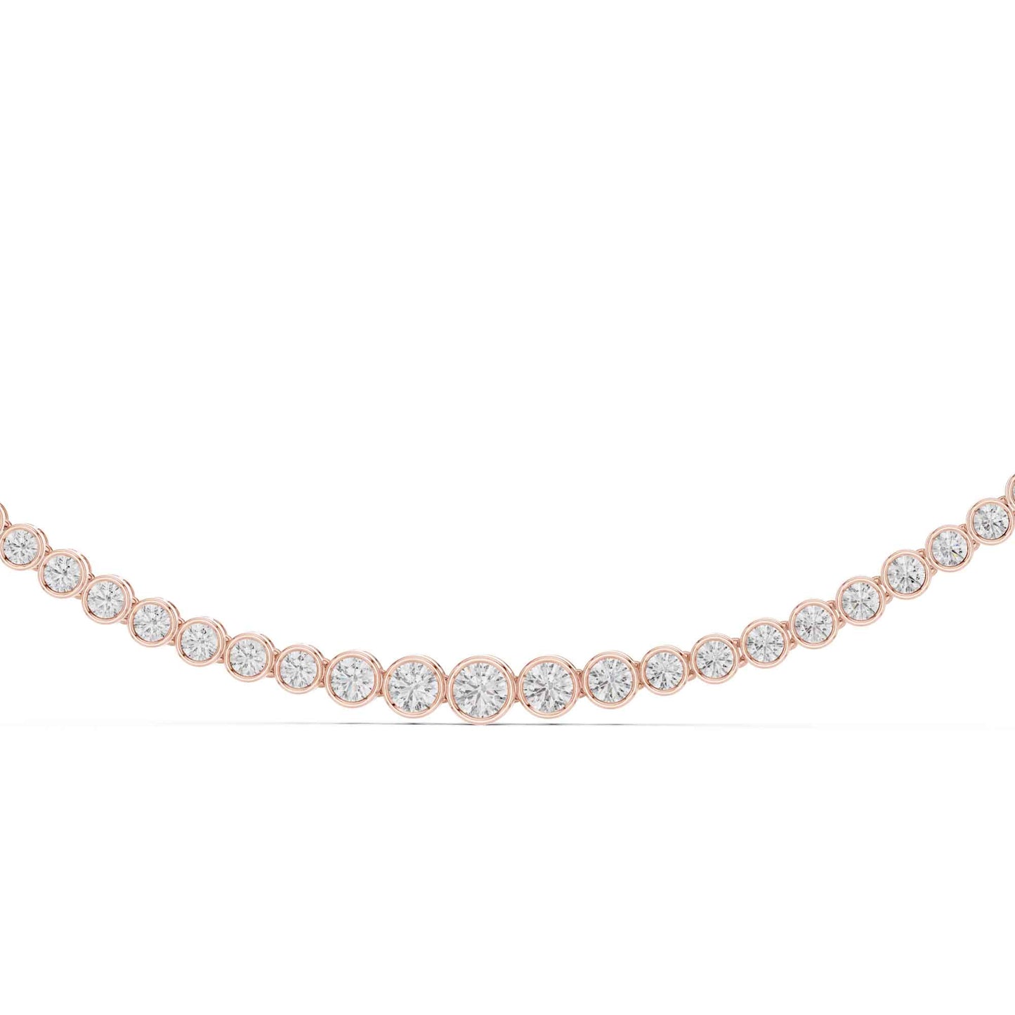 Round Cut Graduated Lab Grown Diamond Necklace