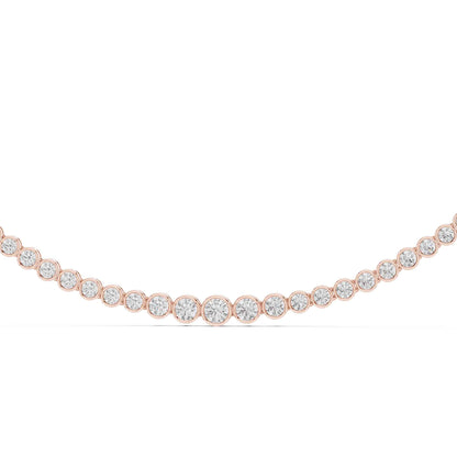 Round Cut Graduated Lab Grown Diamond Necklace