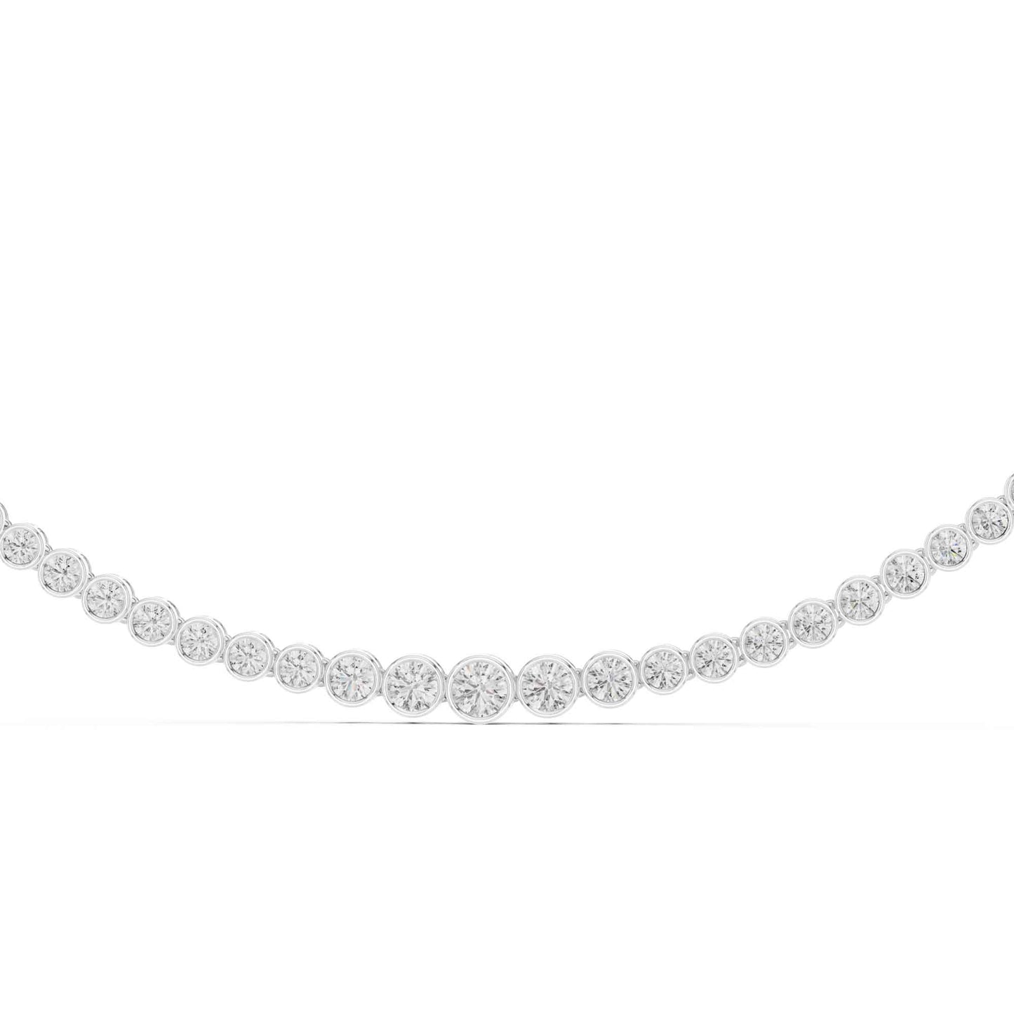 Round Cut Graduated Lab Grown Diamond Necklace