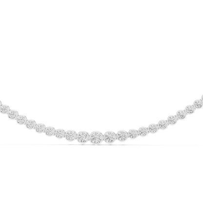 Round Cut Graduated Lab Grown Diamond Necklace