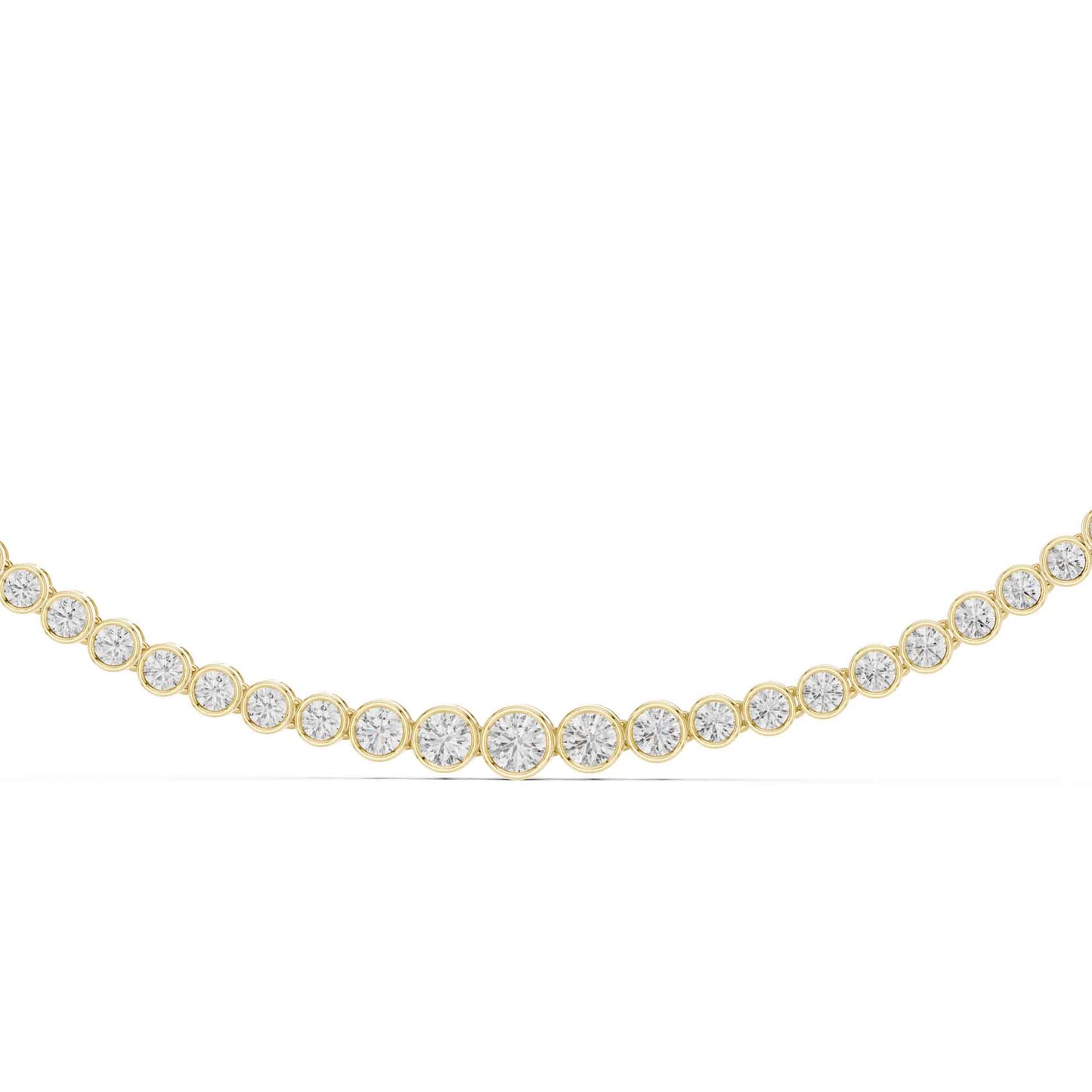 Round Cut Graduated Lab Grown Diamond Necklace