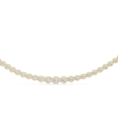 Round Cut Graduated Lab Grown Diamond Necklace