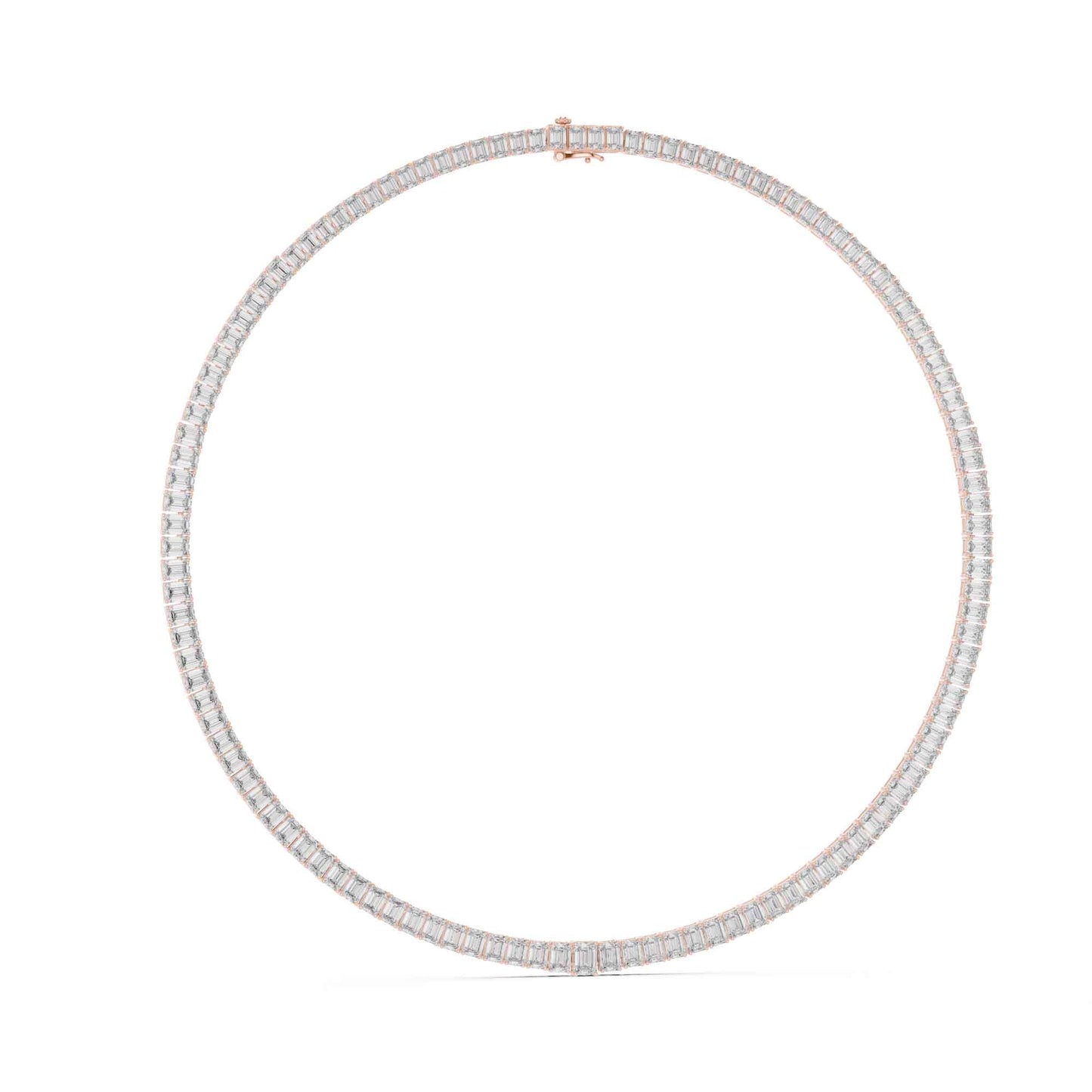 Classic Emerald Tennis Lab Grown Diamond Necklace