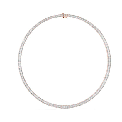 Classic Emerald Tennis Lab Grown Diamond Necklace