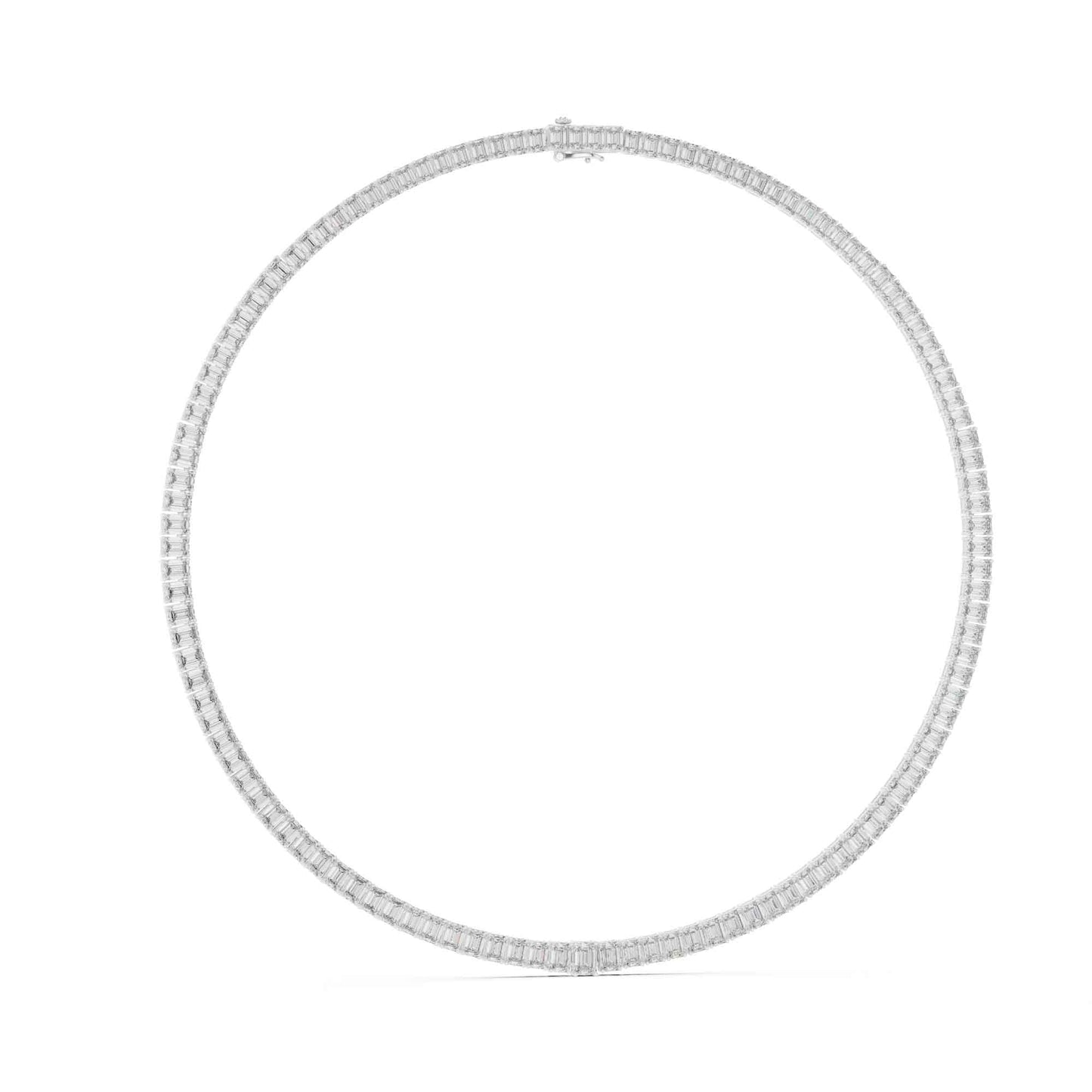 Classic Emerald Tennis Lab Grown Diamond Necklace