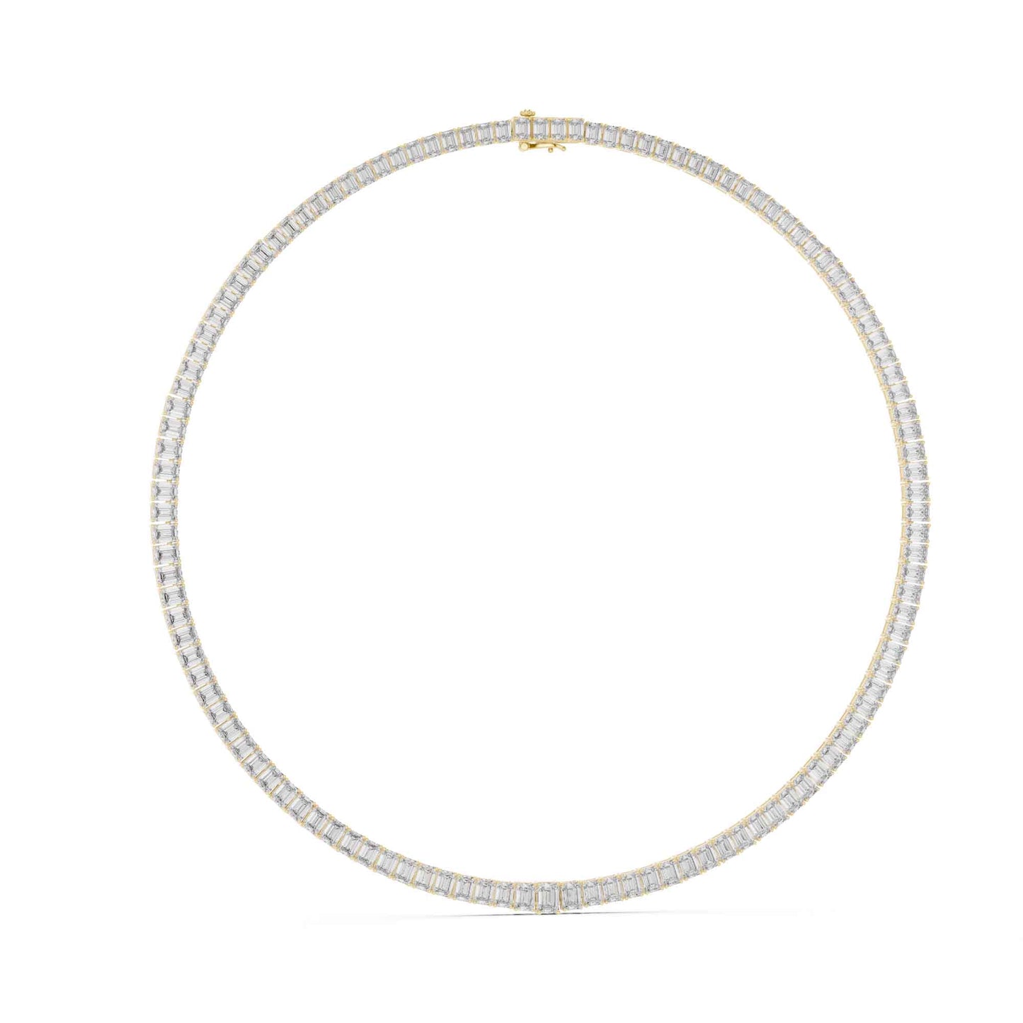 Classic Emerald Tennis Lab Grown Diamond Necklace