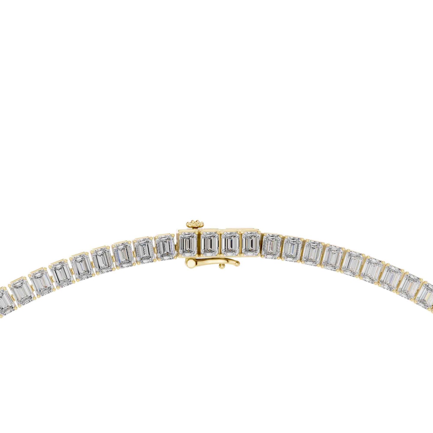 Classic Emerald Tennis Lab Grown Diamond Necklace