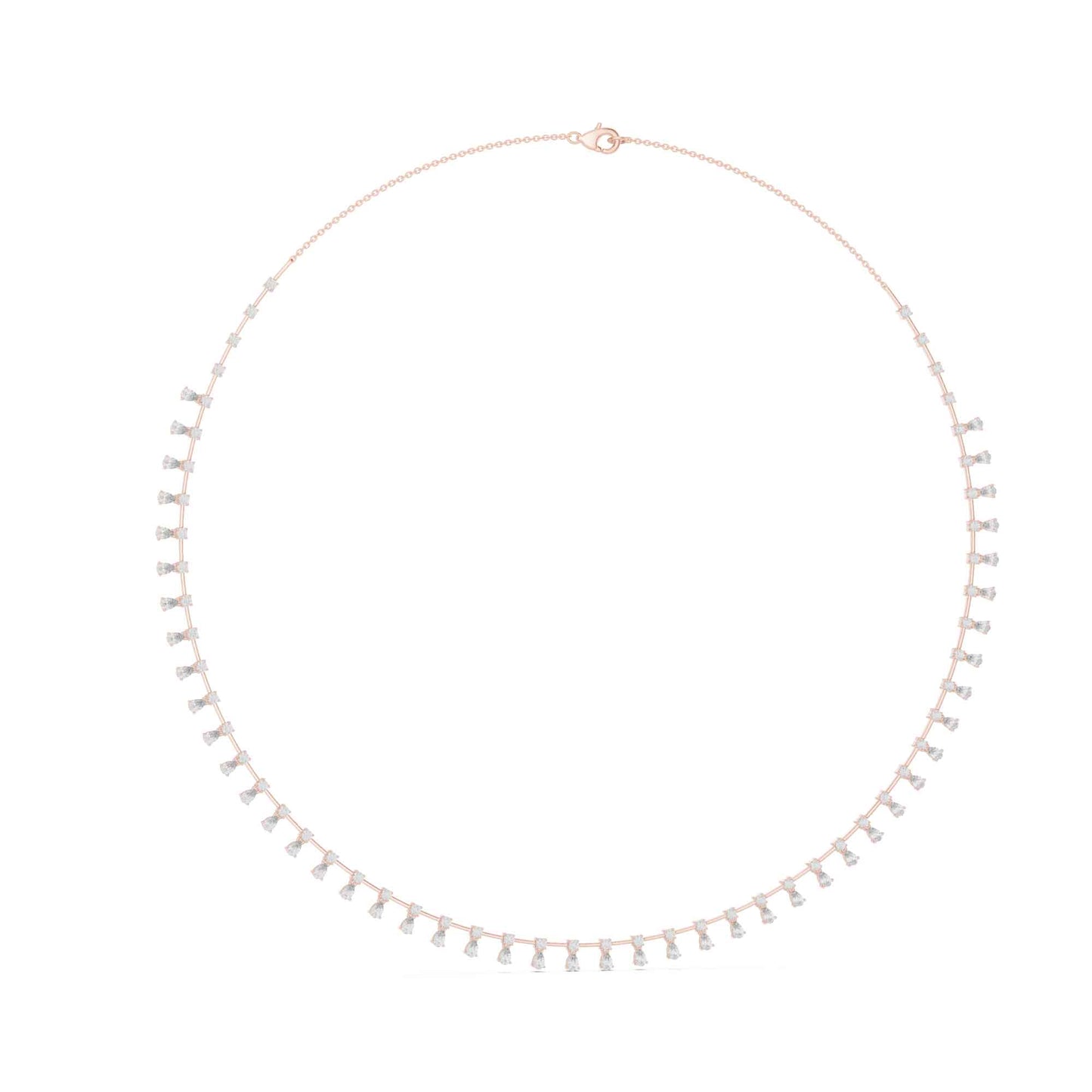 Pear Lab Grown Diamond Station Drop Necklace
