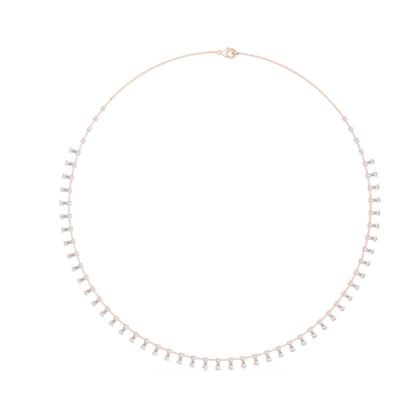 Pear Lab Grown Diamond Station Drop Necklace