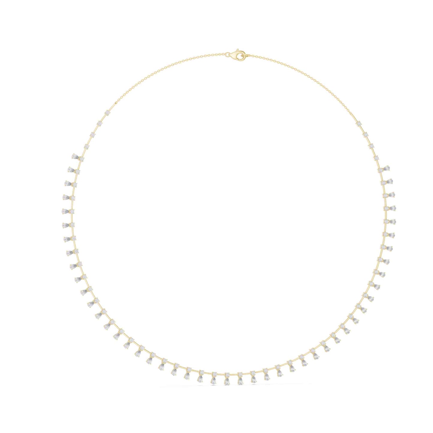 Pear Lab Grown Diamond Station Drop Necklace
