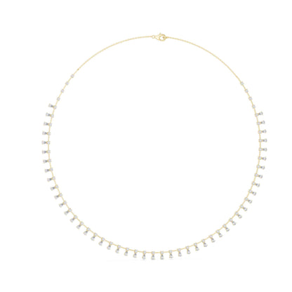 Pear Lab Grown Diamond Station Drop Necklace