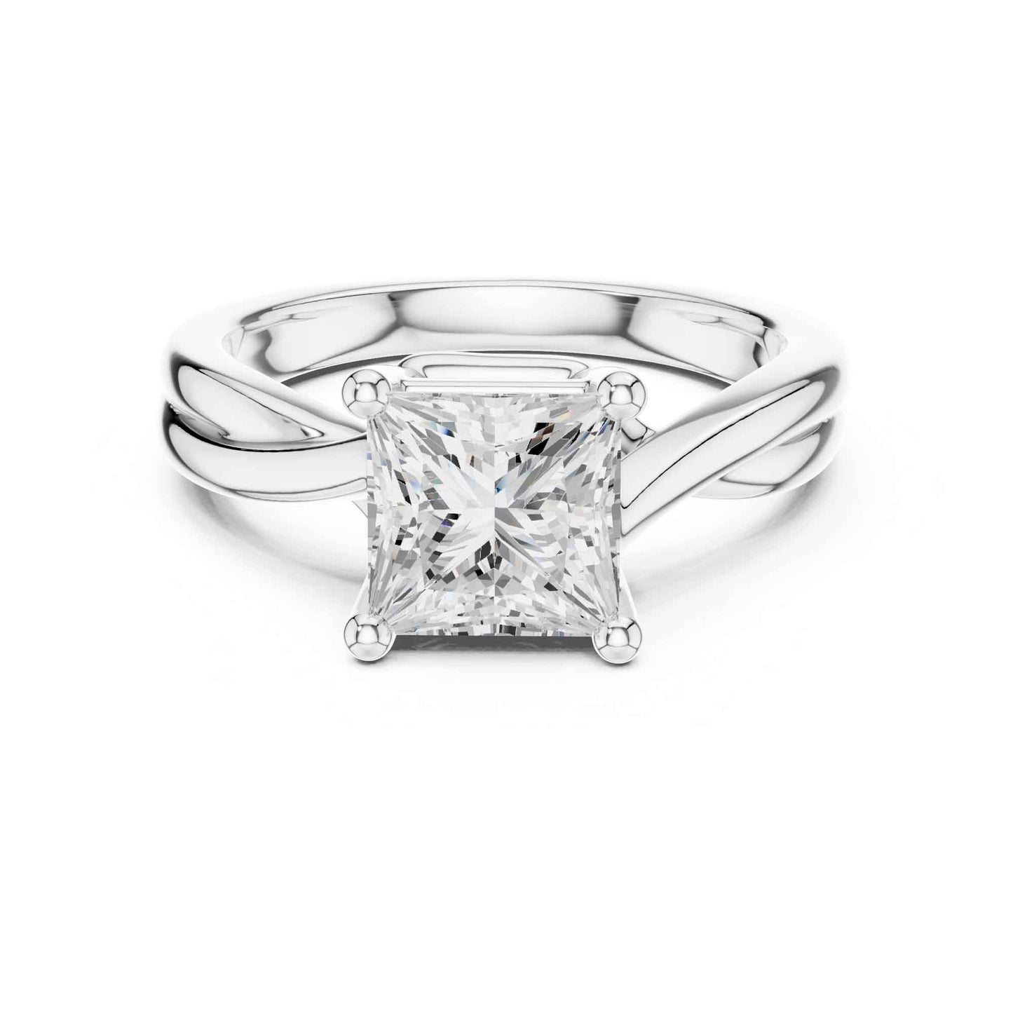 2 Carat Timeless Princess Cut Lab Grown Diamond Engagement Ring