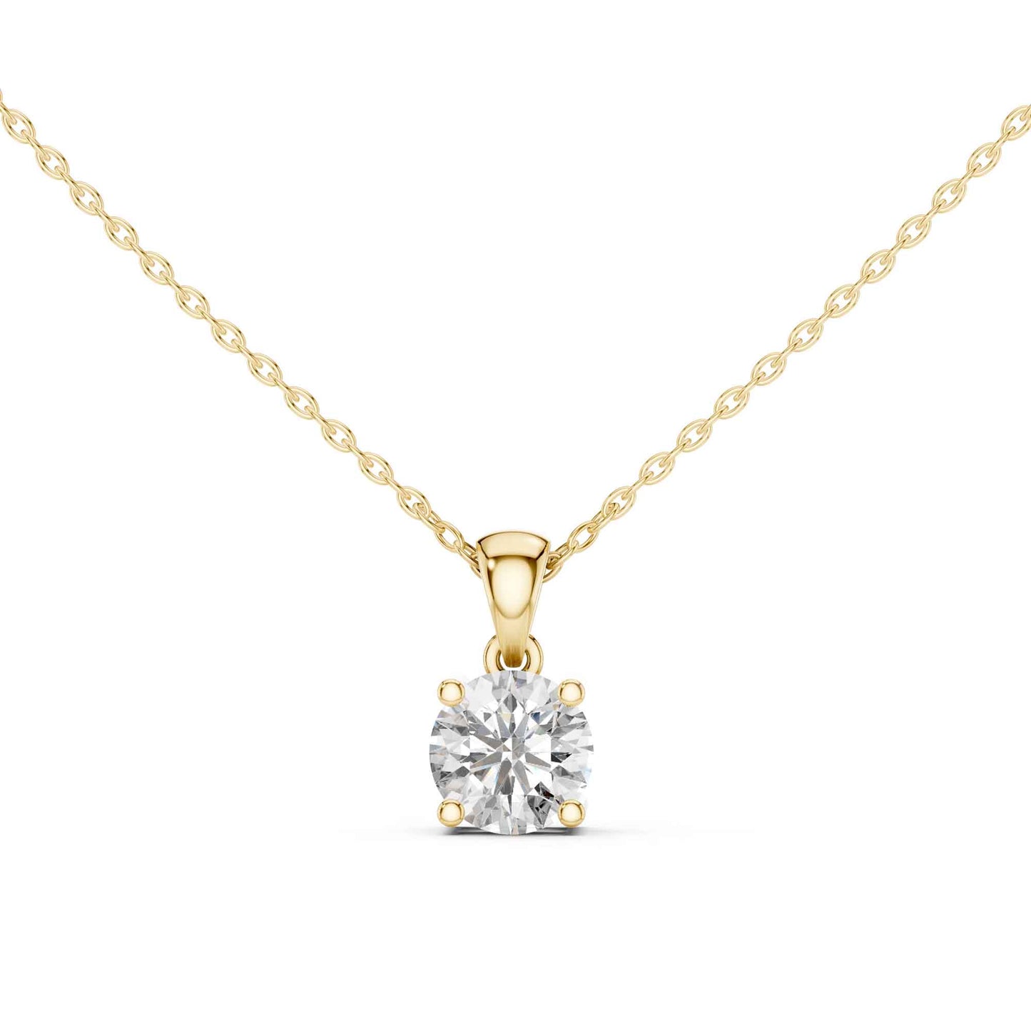Round Cut Solitaire Lab Grown Diamond Chain & Pendant