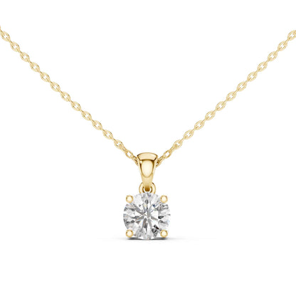 Round Cut Solitaire Lab Grown Diamond Chain & Pendant