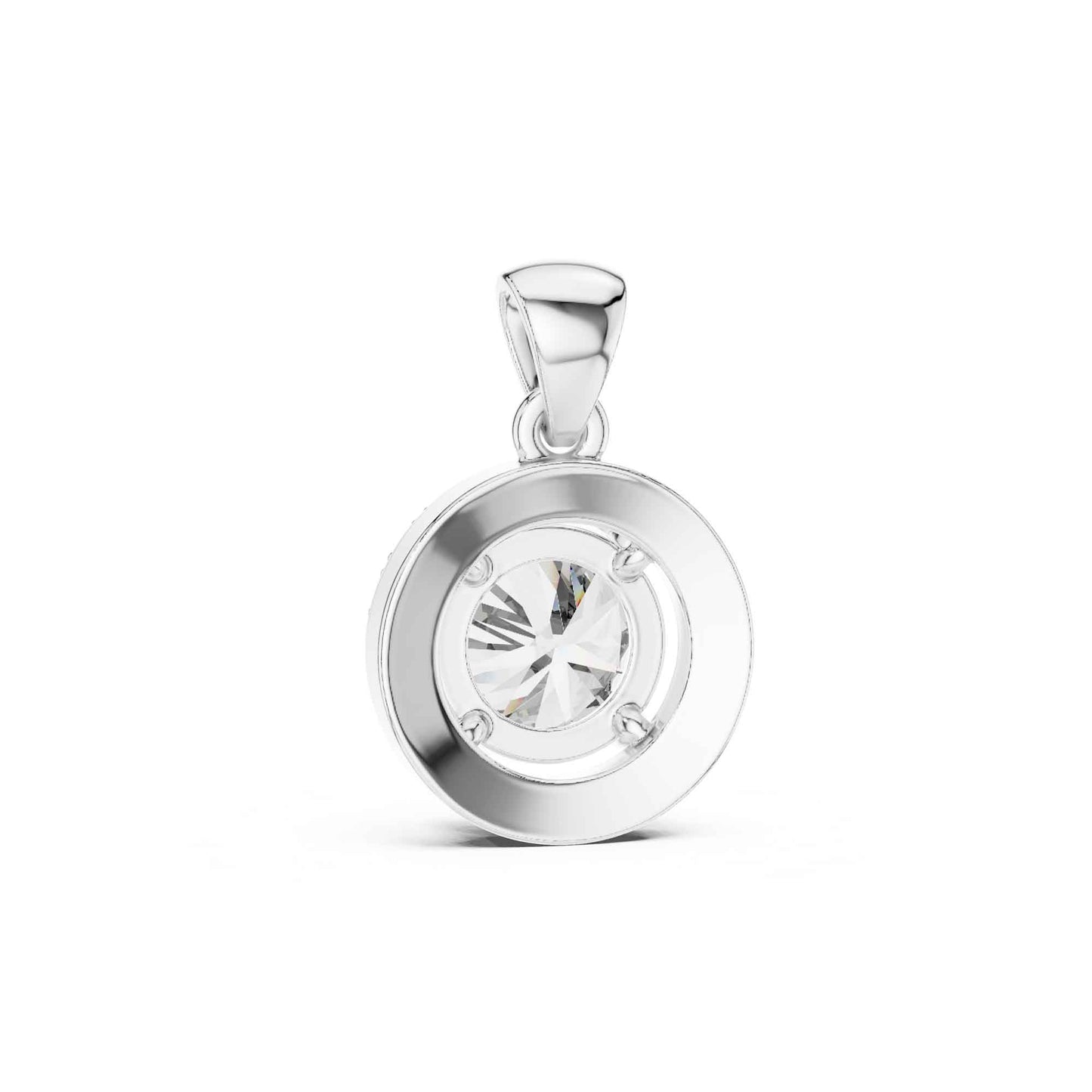 Round Cut Halo Lab Grown Diamond Chain & Pendant