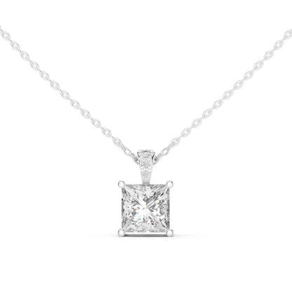 Princess Cut Lab Grown Diamond Solitaire Chain & Pendant
