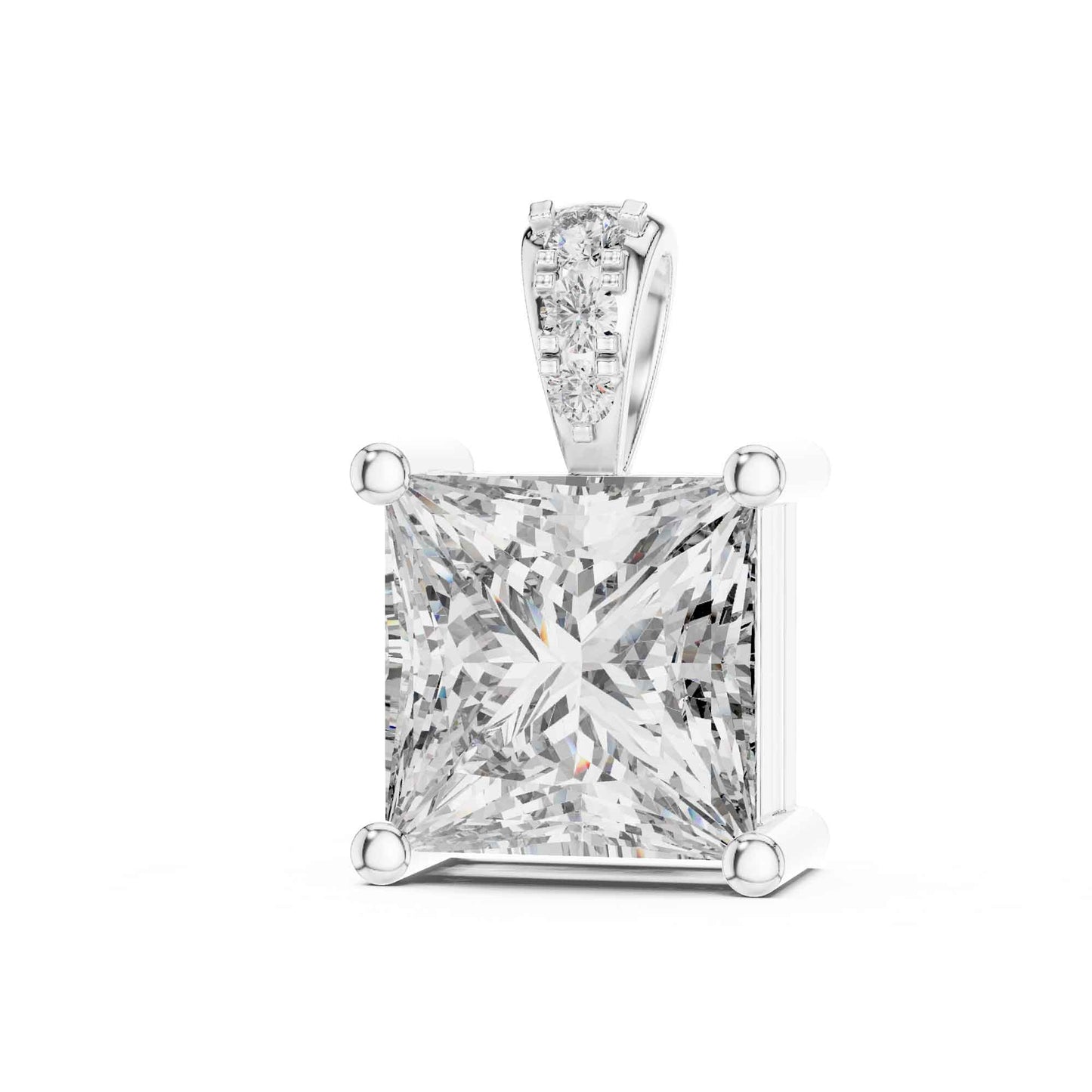 Princess Cut Lab Grown Diamond Solitaire Chain & Pendant