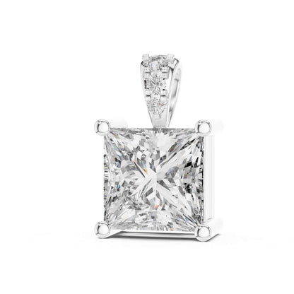 Princess Cut Lab Grown Diamond Solitaire Chain & Pendant