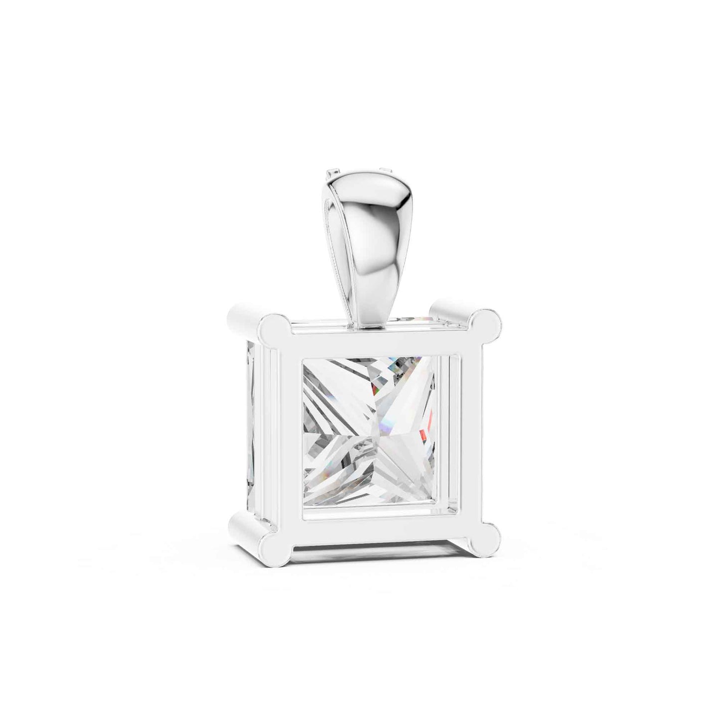Princess Cut Lab Grown Diamond Solitaire Chain & Pendant