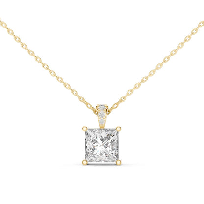 Princess Cut Lab Grown Diamond Solitaire Chain & Pendant