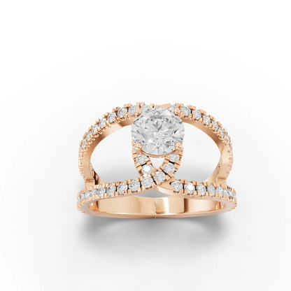1 Carat Center Round Cut Moissanite Diamond Engagement Ring