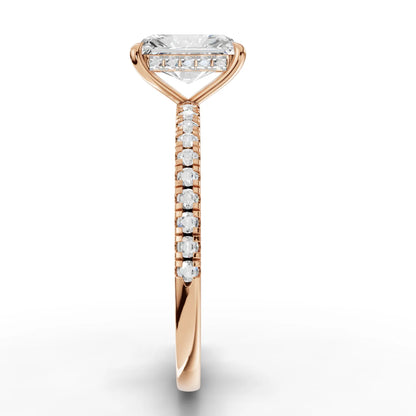 1 Carat Center Radiant Cut Moissanite Diamond Engagement Ring