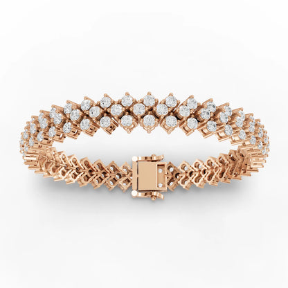 Round Cluster Moissanite Diamond Tennis Bracelet