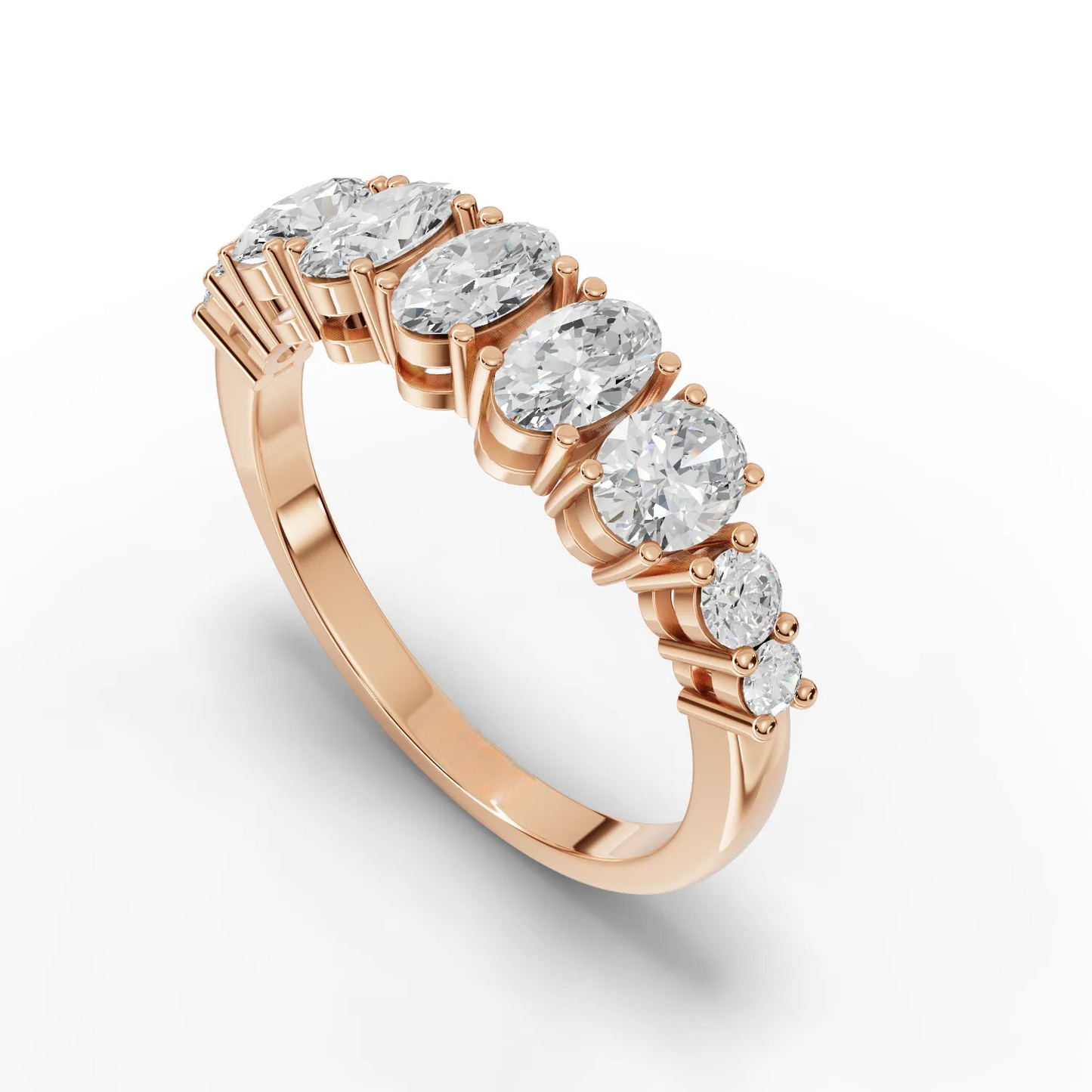 1.30 Carat Round, Oval Cut Moissanite Diamond Engagement Ring