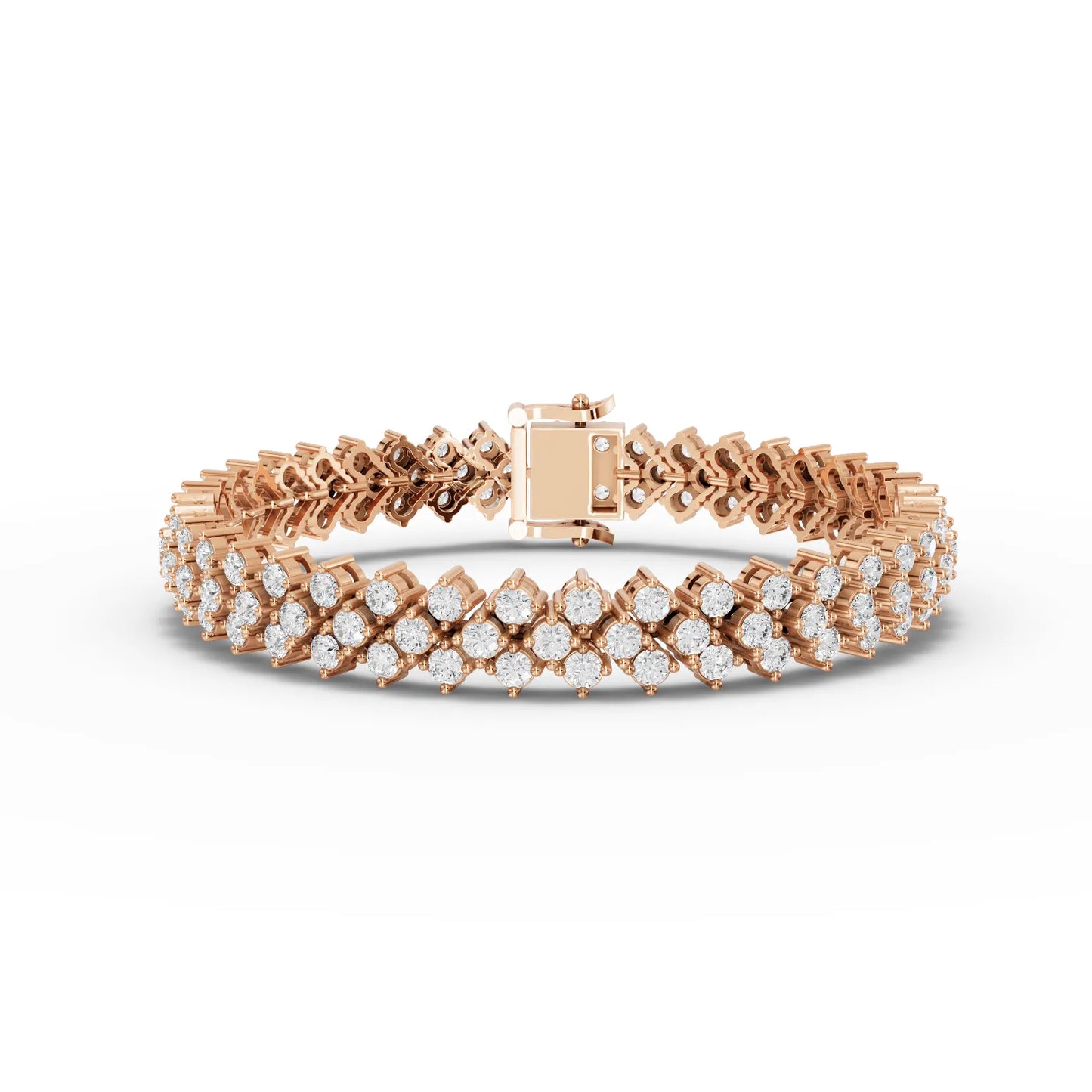 Round Cluster Moissanite Diamond Tennis Bracelet