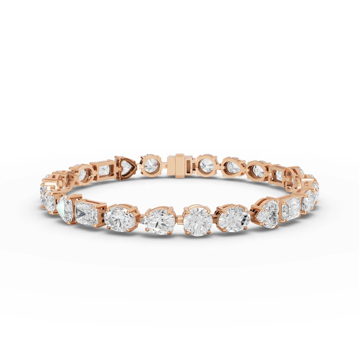 Multi Shape Moissanite Diamond Tennis Bracelet