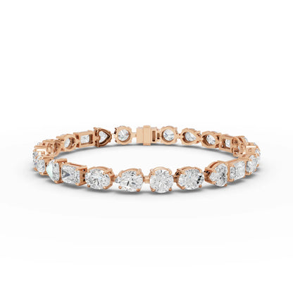 Multi Shape Moissanite Diamond Tennis Bracelet
