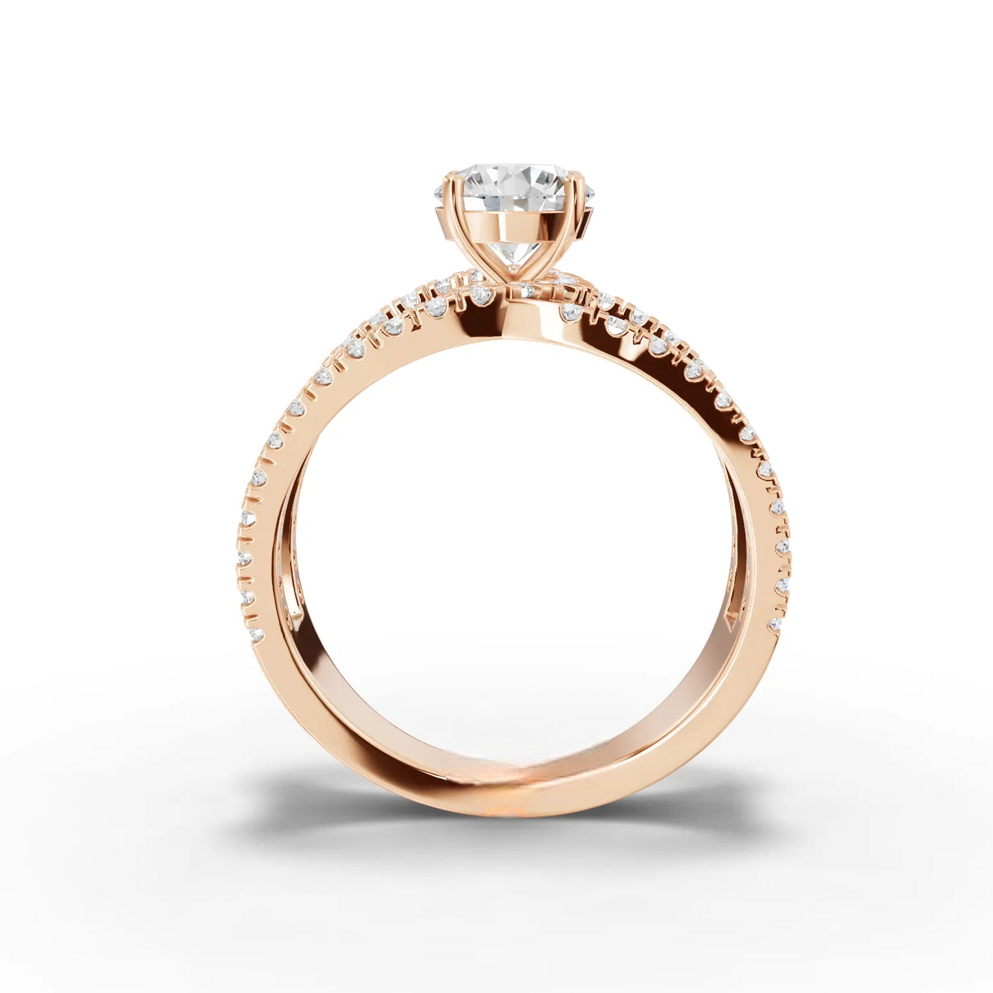 1 Carat Center Round Cut Moissanite Diamond Engagement Ring