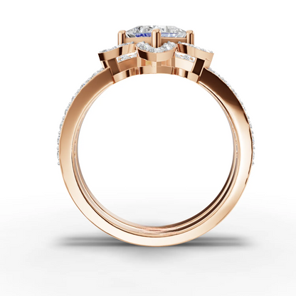 0.75 Carat Center Princess Cut Moissanite Diamond Engagement Ring