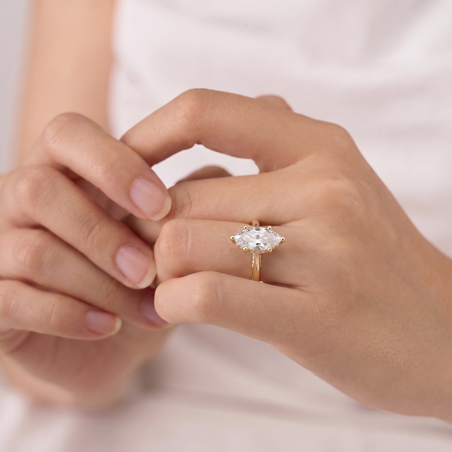 2 Carat Timeless Marquise Cut Moissanite Diamond Ring for Engagement