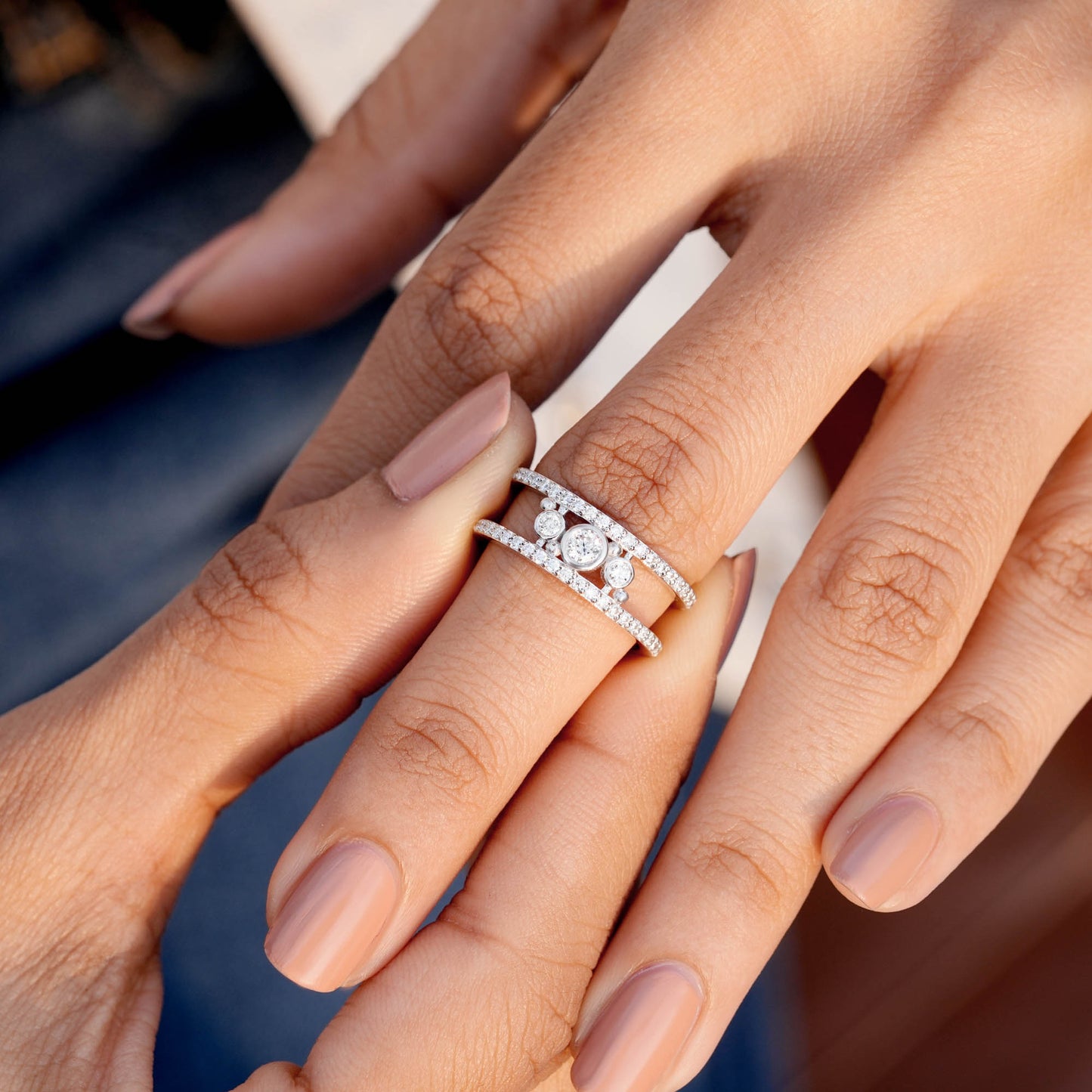0.50 Carat Round Cut Moissanite Diamond Engagement Ring