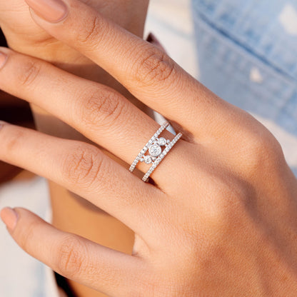 0.50 Carat Round Cut Moissanite Diamond Engagement Ring