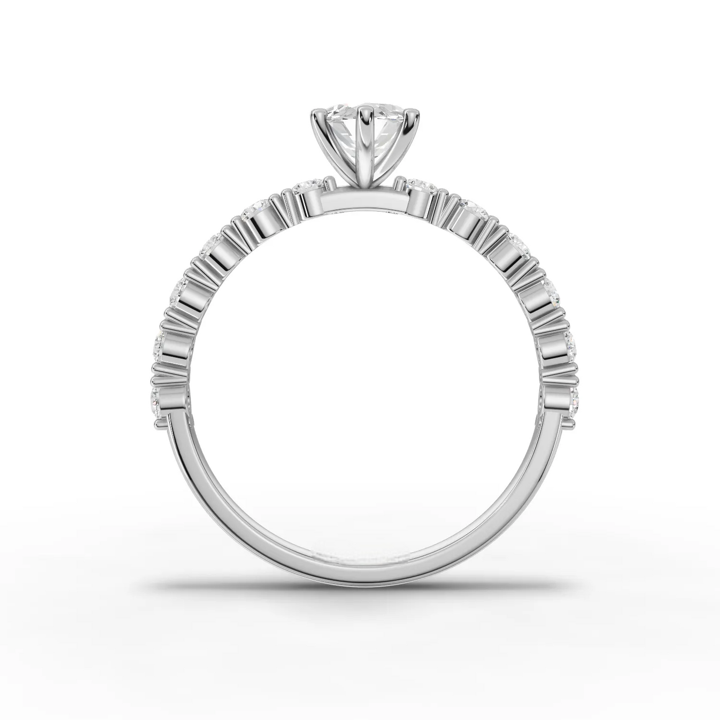 1 Carat Center Marquise Cut Moissanite Diamond Engagement Ring
