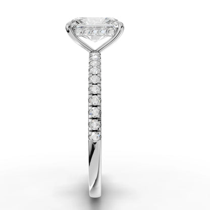 1 Carat Center Radiant Cut Moissanite Diamond Engagement Ring