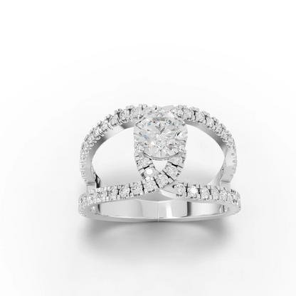 1 Carat Center Round Cut Moissanite Diamond Engagement Ring