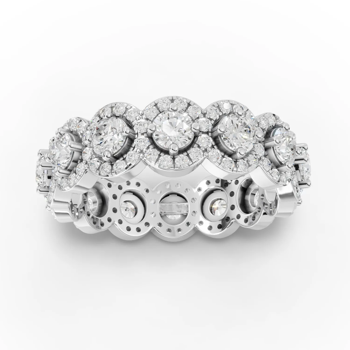 2.10 Carat Round Cut Moissanite Diamond Engagement Ring