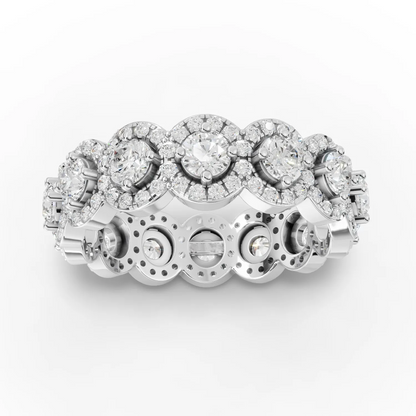 2.10 Carat Round Cut Moissanite Diamond Engagement Ring