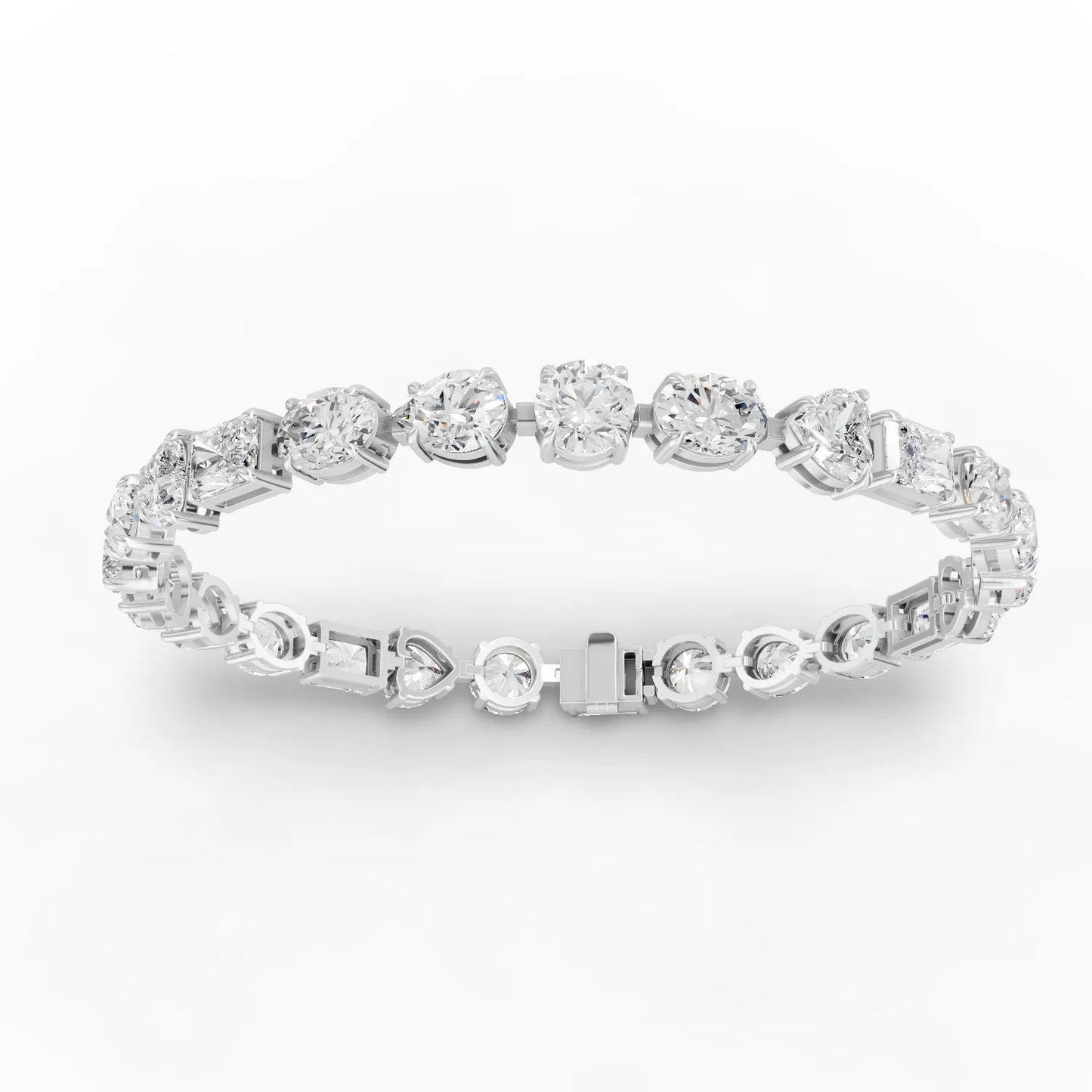 Multi Shape Moissanite Diamond Tennis Bracelet