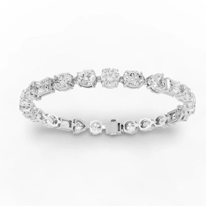Multi Shape Moissanite Diamond Tennis Bracelet