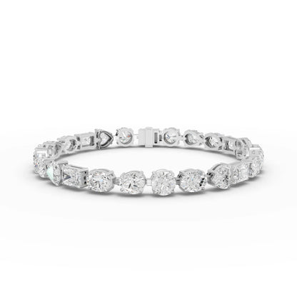 Multi Shape Moissanite Diamond Tennis Bracelet