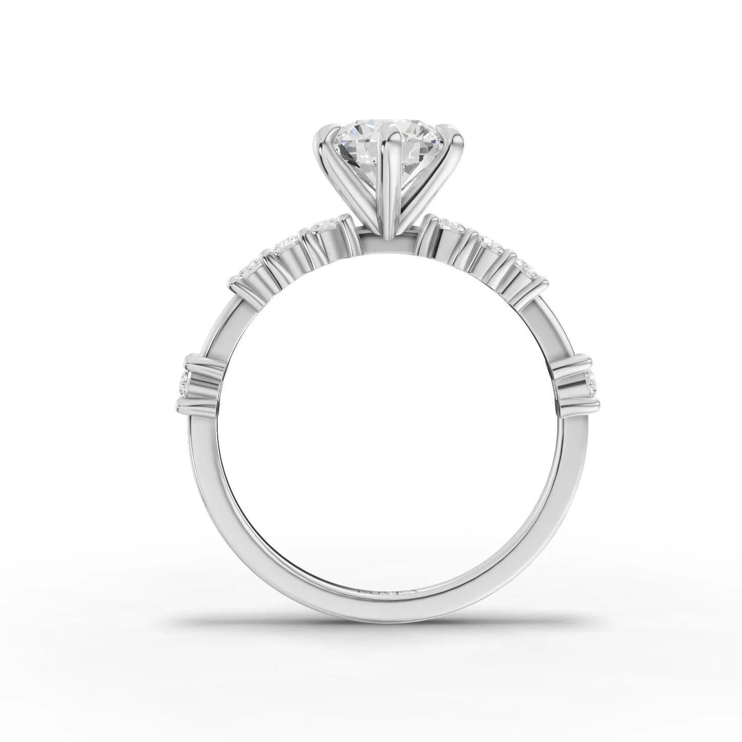 1 Carat Center Round Cut Moissanite Diamond  Engagement Ring