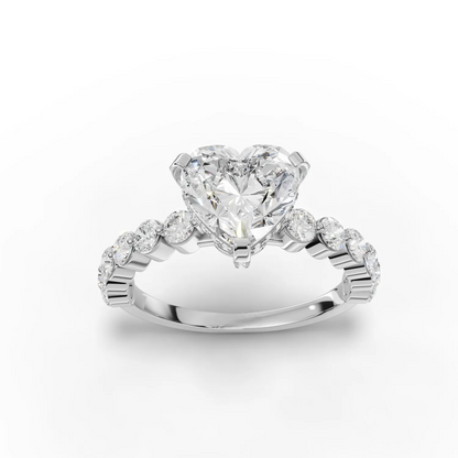 2 Carat Center Heart Cut Moissanite Diamond Engagement Ring