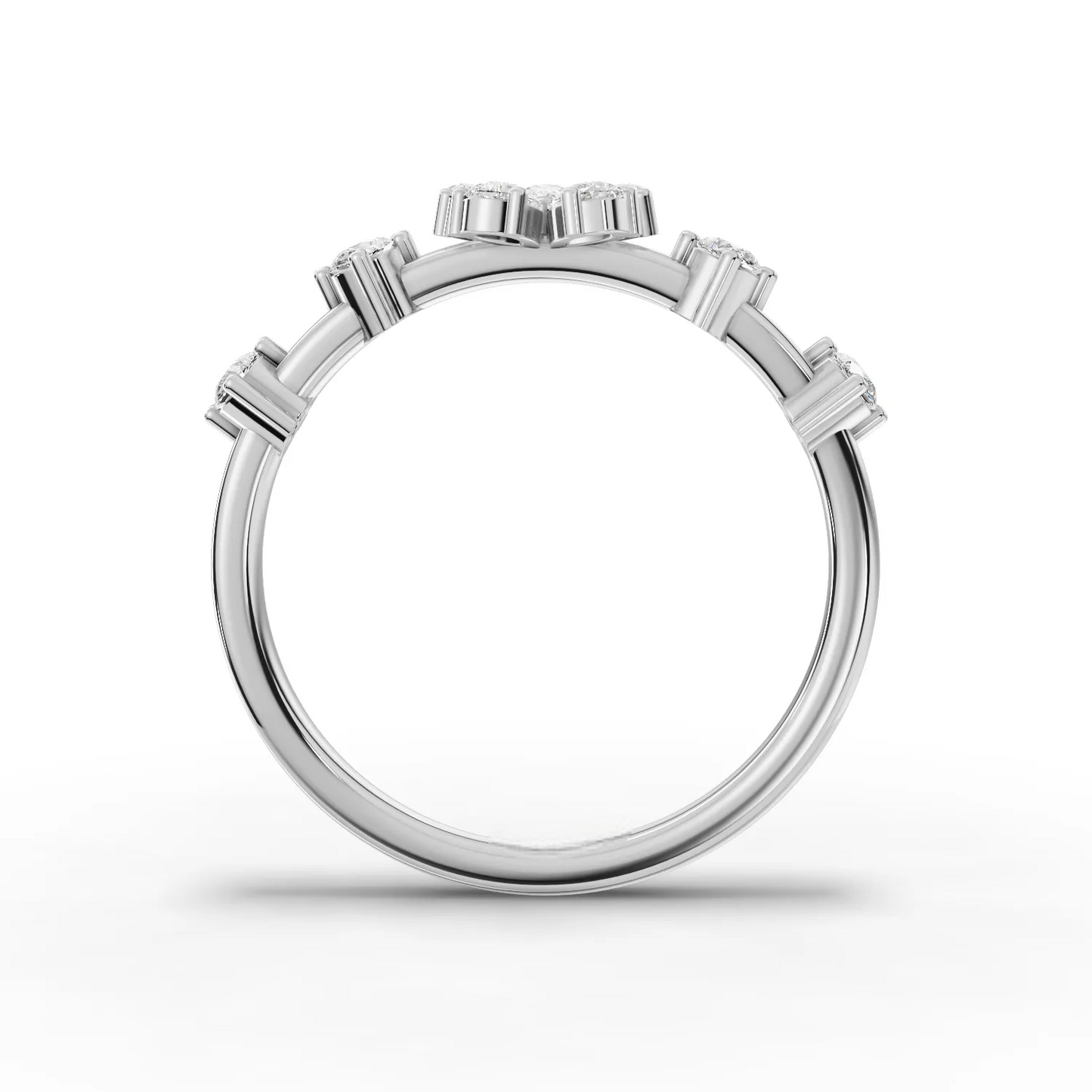 Pear Moissanite Diamond Premium Floral Ring