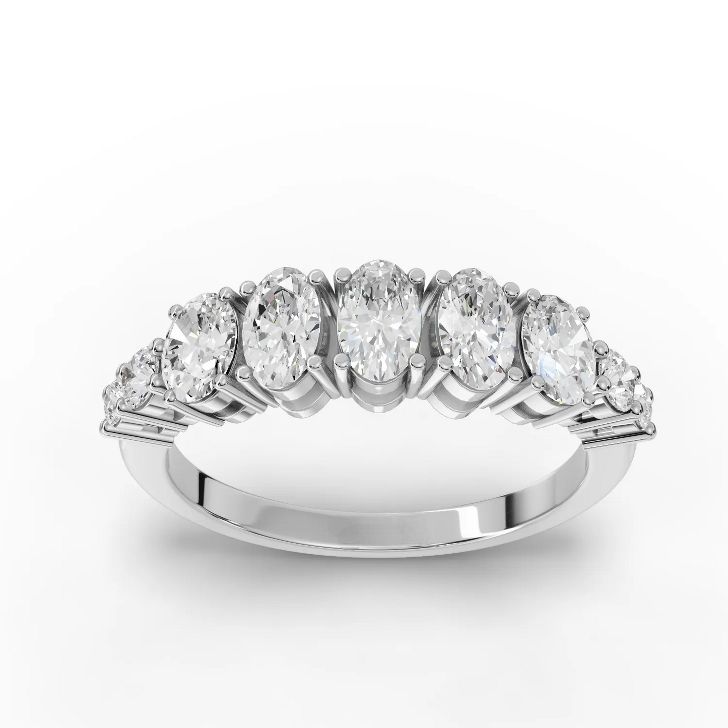1.30 Carat Round, Oval Cut Moissanite Diamond Engagement Ring