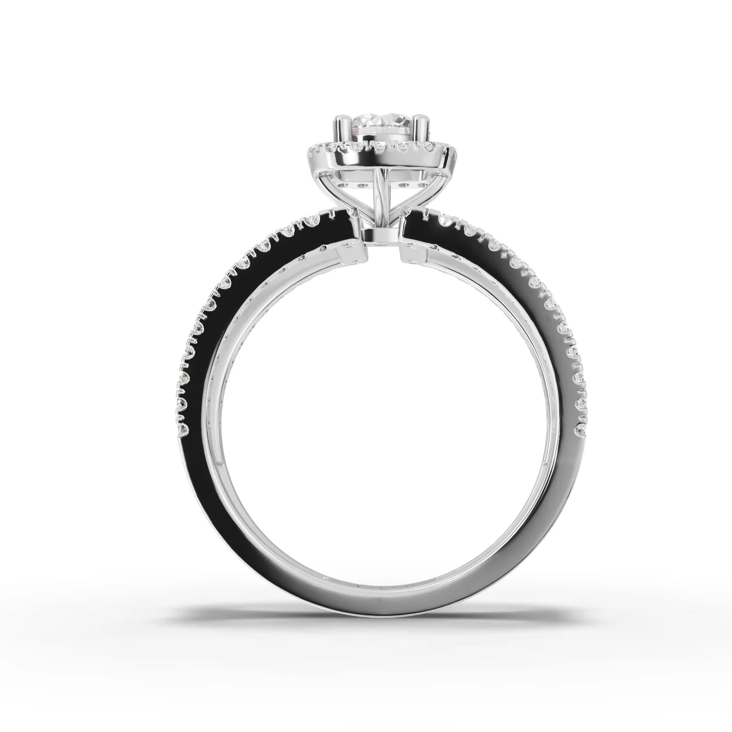 0.50 Carat Center Round Cut Moissanite Diamond Engagement Ring