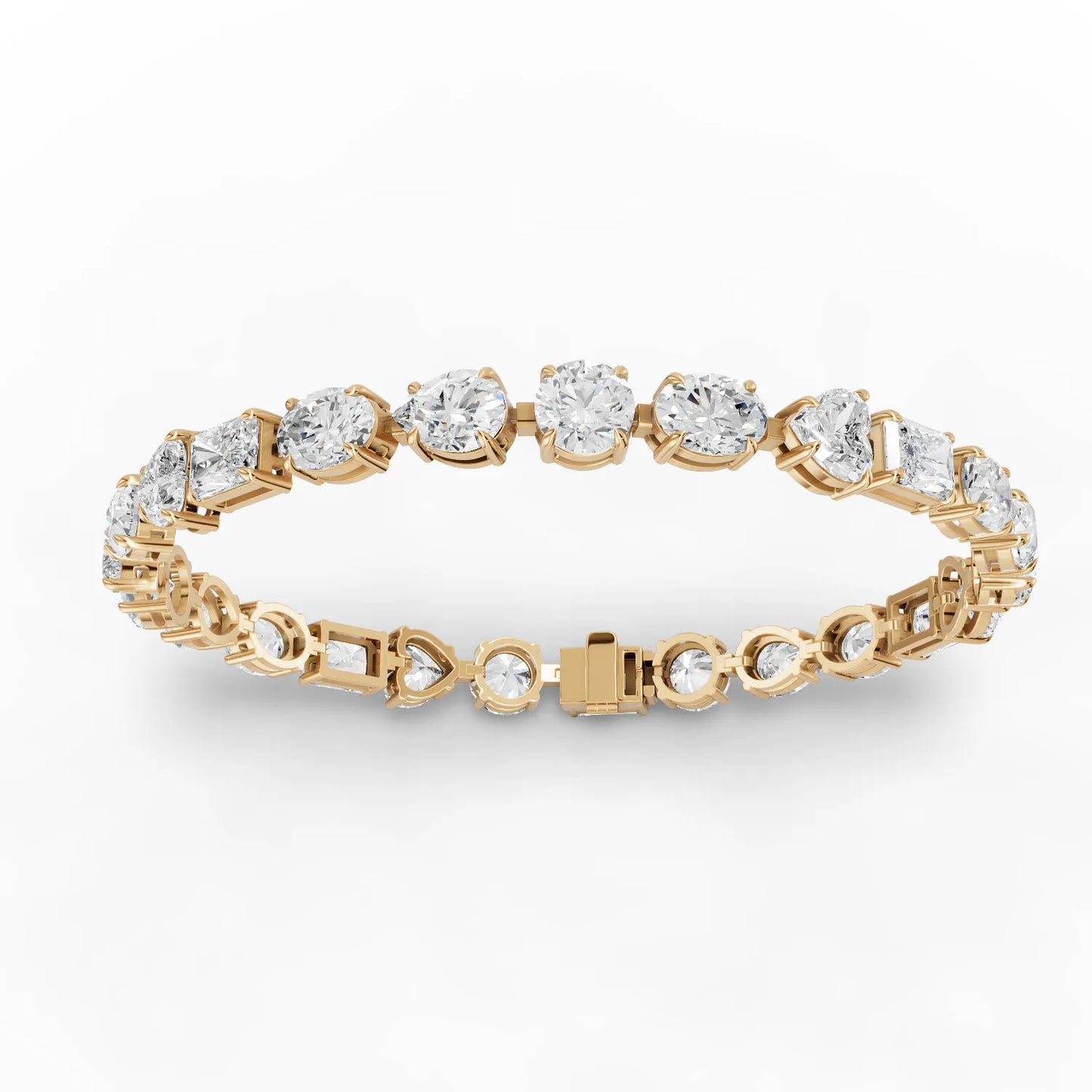 Multi Shape Moissanite Diamond Tennis Bracelet